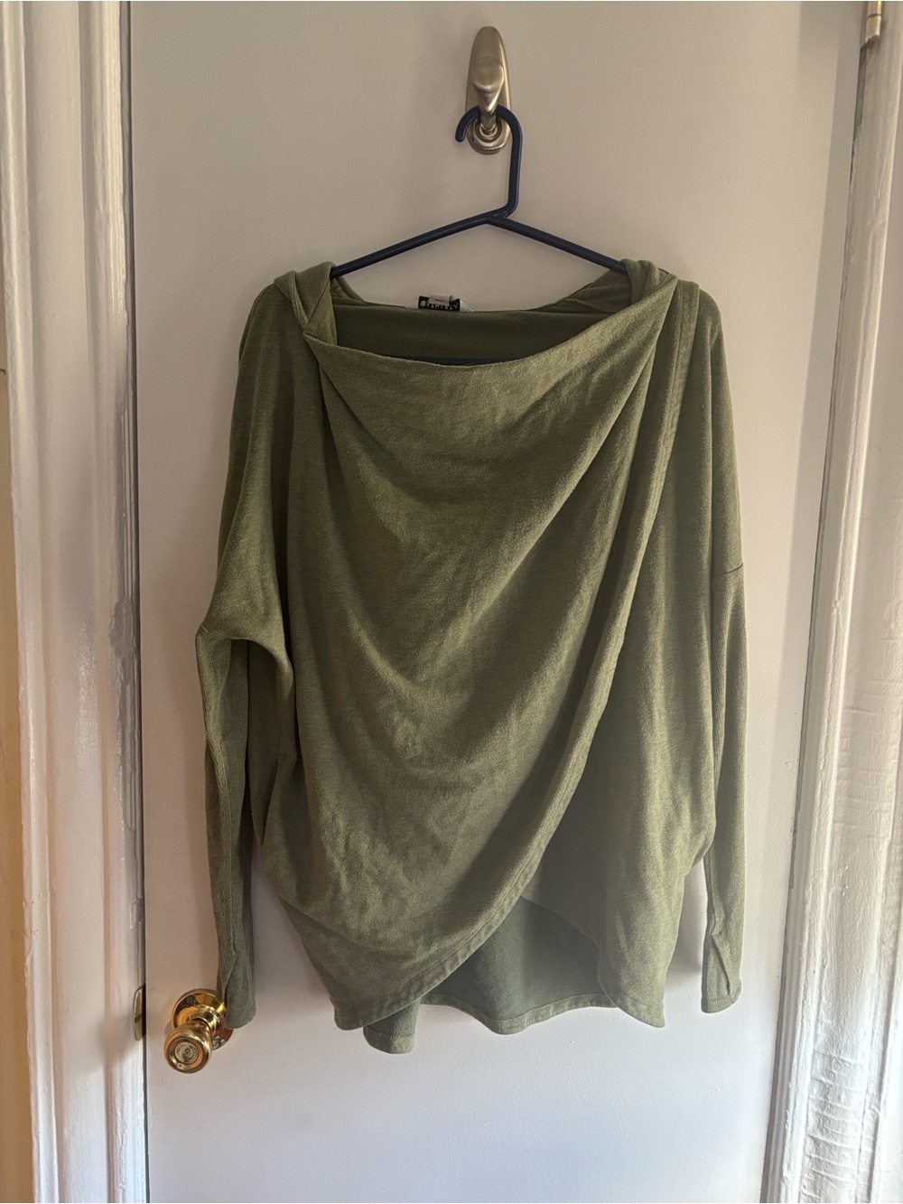 Athleta Olive Green Draped Hooded Women's Sweater